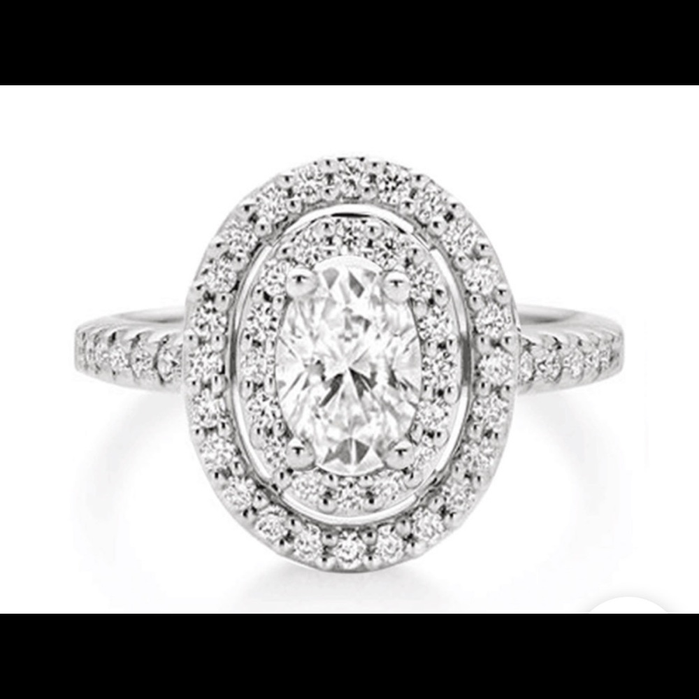 Halo Oval Cut Ss Ring size 8